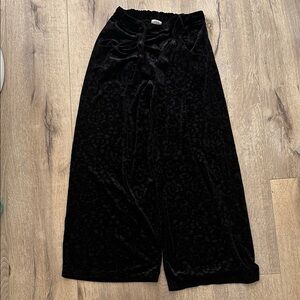 Black Velvet Wide-Leg Pants